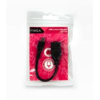 Дата кабель OTG USB 2.0 AF to Micro 5P 0.1m Vinga (CB010BK)