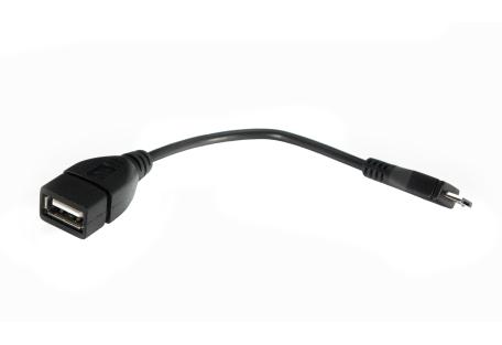 Дата кабель OTG USB 2.0 AF to Micro 5P 0.1m Vinga (CB010BK)