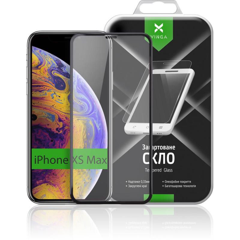 Скло захисне Vinga для Apple iPhone XS Max/iPhone 11 Pro Max Black (VTPGS-IXRMB)