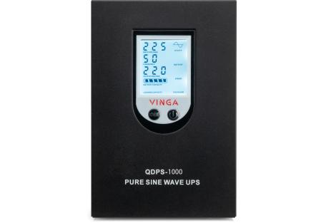 Пристрій безперебійного живлення Vinga QDPS-1000, 1000VA LCD (QDPS-1000)