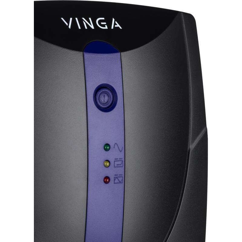 Пристрій безперебійного живлення Vinga LED 600VA plastic case (VPE-600P)
