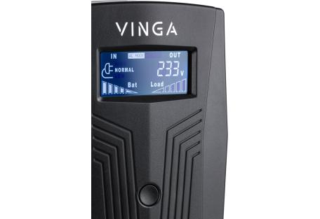 Пристрій безперебійного живлення Vinga LCD 600VA plastic case (VPC-600P)