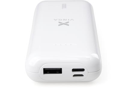 Батарея універсальна Vinga 10000 mAh glossy white (VPB1MWH)