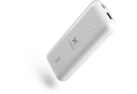 Батарея універсальна Vinga 10000 mAh glossy white (VPB1MWH)