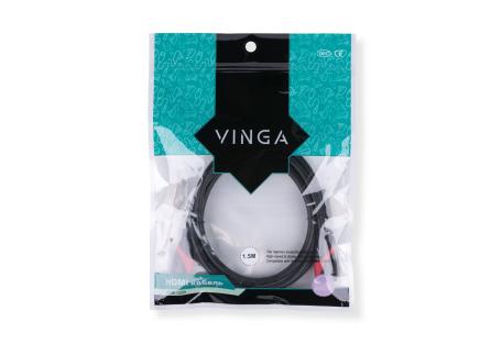Кабель мультимедійний HDMI to HDMI 1.5m Vinga (HDMI02-1.5)