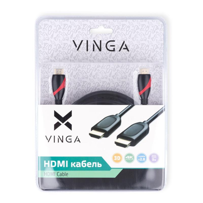 Кабель мультимедійний HDMI to HDMI 5.0m Vinga (HDMI02-5.0)