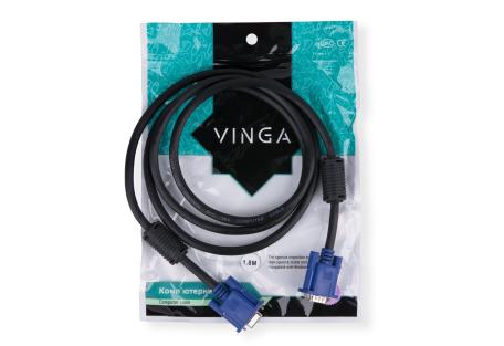 Кабель мультимедійний VGA M/F 1.8m Vinga (VGAMF02-1.8)