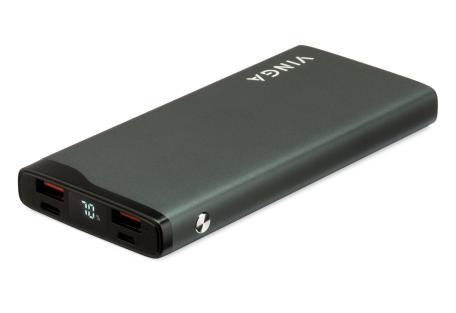 Батарея універсальна Vinga 10000 mAh QC3.0+PD 3 ports LCD metal (VPB1QPALD)