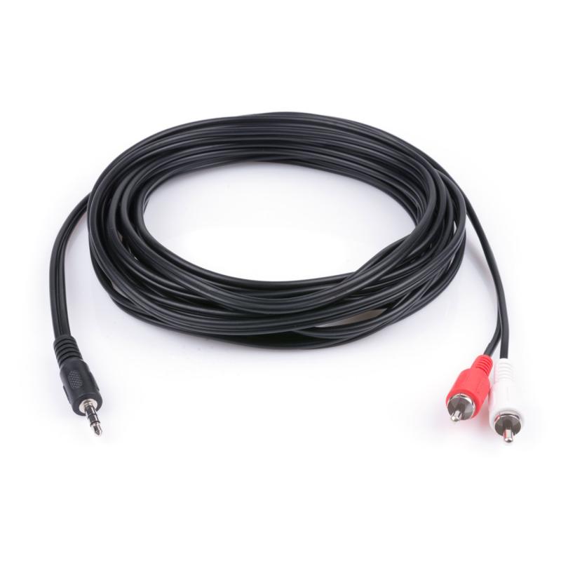 Кабель мультимедійний Jack 3.5mm male to 2xRCA 5.0m Vinga (3.5STM2RCAM01-5.0)