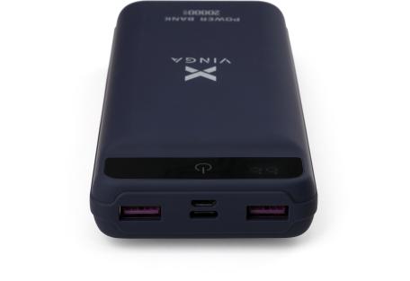 Батарея універсальна Vinga 20000 mAh QC3.0 Display soft touch purple (VPB2QLSP)