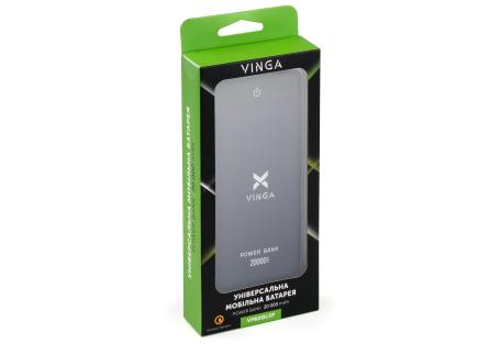 Батарея універсальна Vinga 20000 mAh QC3.0 Display soft touch purple (VPB2QLSP)