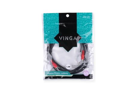 Кабель мультимедійний 2RCA to 2RCA 1.8m Vinga (RCA01-1.8)