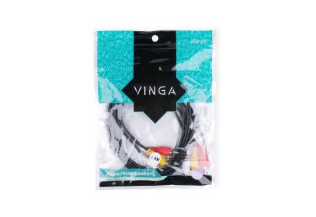 Кабель мультимедійний 3RCA to 3RCA 1.8m Vinga (RCA02-1.8)