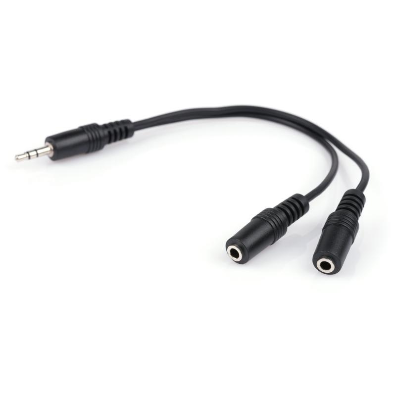 Перехідник Jack 3.5mm M/2хF 0.2m Vinga (3.5STMF02-0.2)