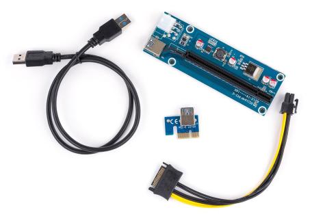 Райзер PCI-E x1 to 16x 60cm USB 3.0 Cable SATA to 6Pin Power v.006C Vinga (PCI-E)