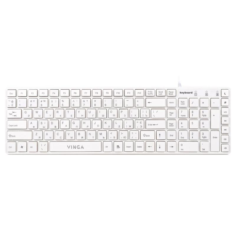 Клавіатура Vinga KB820White