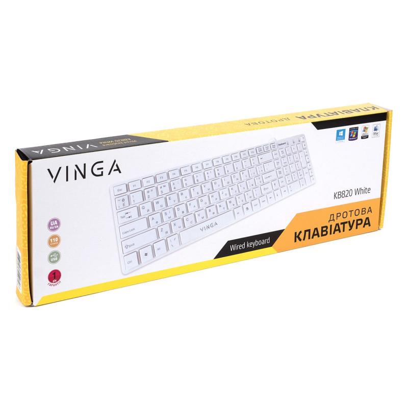 Клавіатура Vinga KB820White