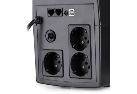 Пристрій безперебійного живлення Vinga LED 1200VA plastic case with USB (VPE-1200PU)
