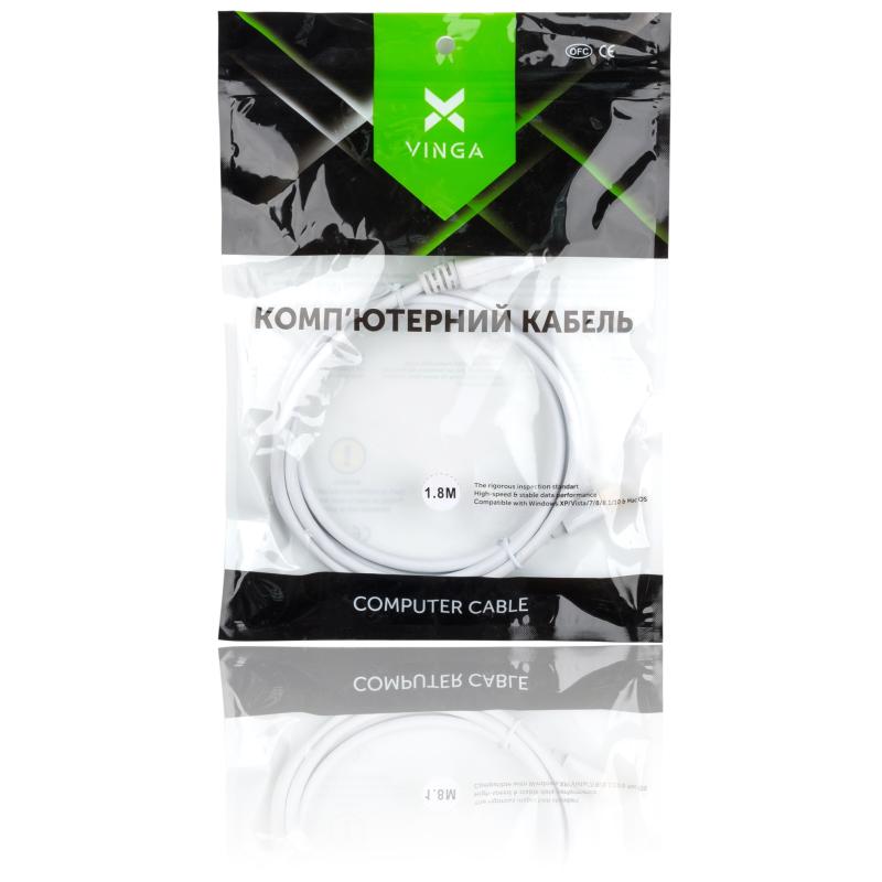 Кабель мультимедійний miniDisplay port to Display port 1.8m Vinga (DP02-1.8)