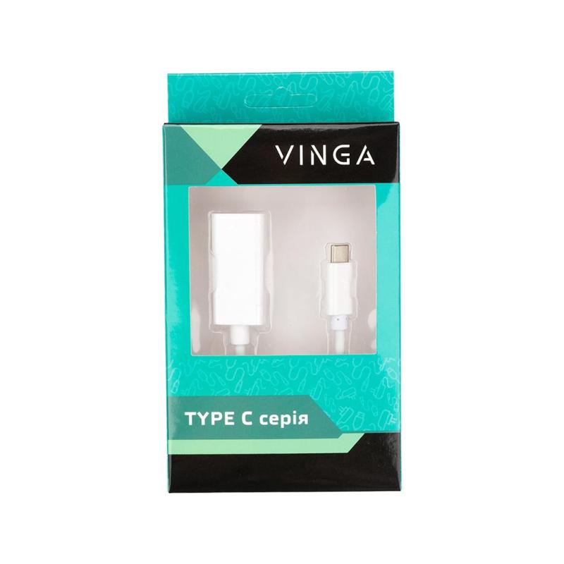 Перехідник Type-C Male to Display Port 0.15m Vinga (USBCMDP-01)