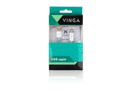 Дата кабель USB 2.0 AM to Micro 5P 1.0m Vinga (Magnetic microUSB)