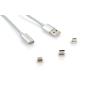 Дата кабель USB 2.0 AM to Lightning + Micro 5P + Type-C 1.0m Vinga (Magnetic 3in1)
