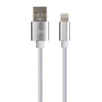 Дата кабель USB 2.0 AM to Lightning 1m nylon silver Vinga (VCPDCLNB1S)