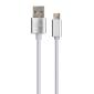 Дата кабель USB 2.0 AM to Micro 5P 1m LED silver Vinga (VCPDCMLED1S)