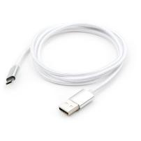 Дата кабель USB 2.0 AM to Micro 5P 1m LED silver Vinga (VCPDCMLED1S)