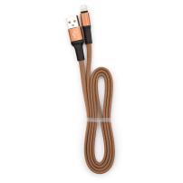 Дата кабель USB 2.0 AM to Lightning 1m flat nylon brown Vinga (VCPDCLFNB1BR)