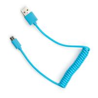 Дата кабель USB 2.0 AM to Micro 5P Spring 1m blue Vinga (VCPDCMS1B)