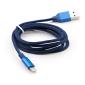 Дата кабель USB 2.0 AM to Lightning nylon 1m blue Vinga (VCPDCLNB21B)