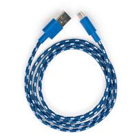 Дата кабель USB 2.0 AM to Type-C 2color nylon 1m blue Vinga (VCPDCTCNB31B)