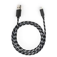 Дата кабель USB 2.0 AM to Micro 5P 2color nylon 1m black Vinga (VCPDCMBN31BK)