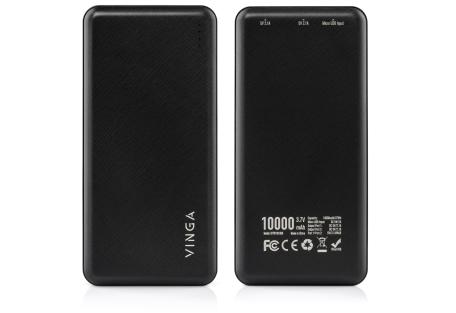 Батарея універсальна Vinga 10000 mAh  black (BTPB1910BK)