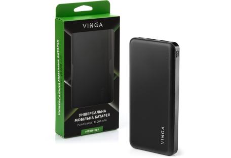 Батарея універсальна Vinga 10000 mAh  black (BTPB1910BK)