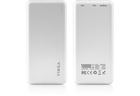 Батарея універсальна Vinga 10000 mAh white (BTPB1910WH)
