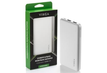Батарея універсальна Vinga 10000 mAh white (BTPB1910WH)