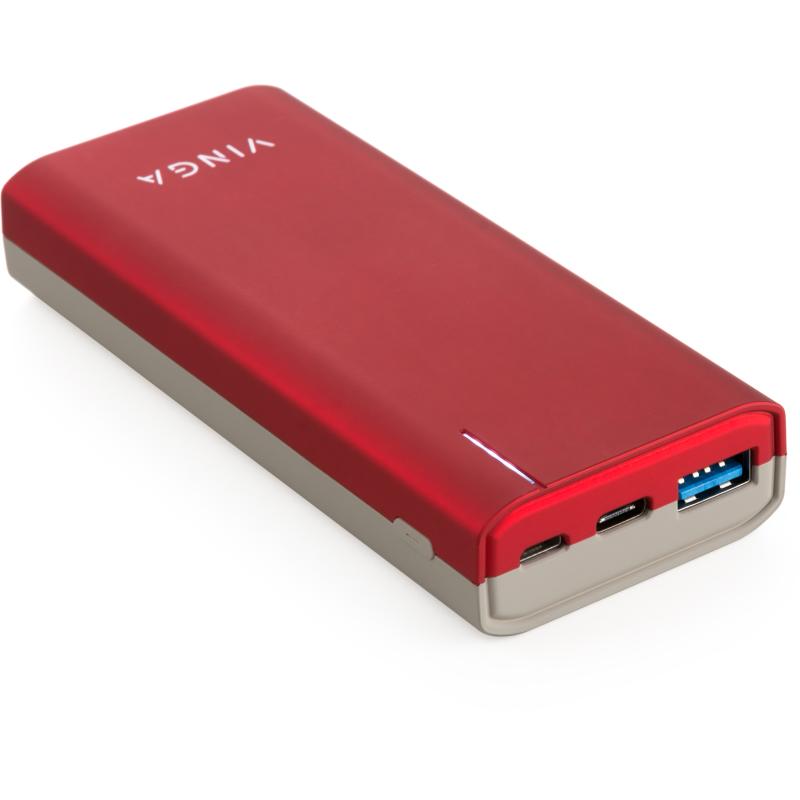 Батарея універсальна Vinga 10000 mAh soft touch red (BTPB3810QCROR)