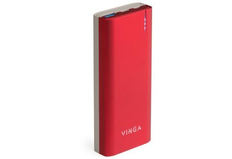 Батарея універсальна Vinga 10000 mAh soft touch red (BTPB3810QCROR)