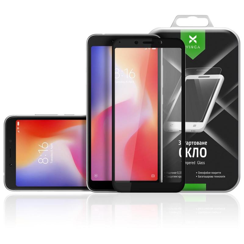 Скло захисне Vinga для Xiaomi Redmi 6A (Black) (VTPGS-R6A)