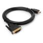 Кабель мультимедійний HDMI to DVI 24+1pin,  1.8m Vinga (VCPHDMI2DVIMM1.8BK)