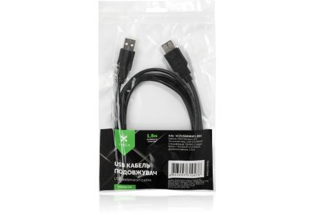 Дата кабель USB 2.0 AM/AF 1.8m Vinga (VCPUSBAMAF1.8BK)