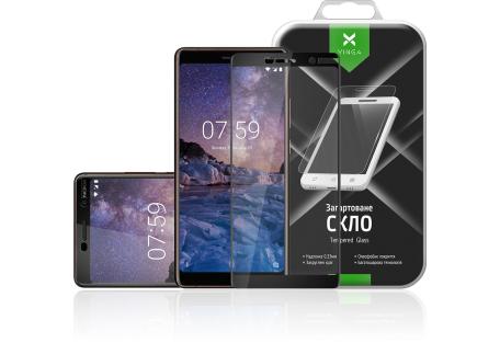 Скло захисне Vinga для Nokia 7 Plus (Black) (VTPGS-N7PB)