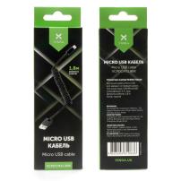 Дата кабель USB 2.0 AM to Micro 5P 1.8m Spring black Vinga (VCPDCMS1.8BK)