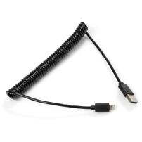 Дата кабель USB 2.0 AM to Lightning 1.8m Spring black Vinga (VCPDCLS1.8BK)