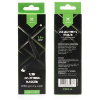 Дата кабель USB 2.0 AM to Lightning 1.8m Spring black Vinga (VCPDCLS1.8BK)