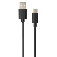 Дата кабель USB 2.0 AM to Type-C 1.8m Spring black Vinga (VCPDCTCS1.8BK)