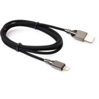 Дата кабель USB 2.0 AM to Lightning 1.0m 2-sides usb nylon black Vinga (VCPDCL2SNB1BK)