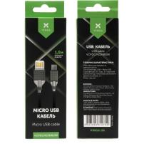 Дата кабель USB 2.0 AM to Micro 5P 1.0m 2-sides usb nylon black Vinga (VCPDCM2SNB1BK)